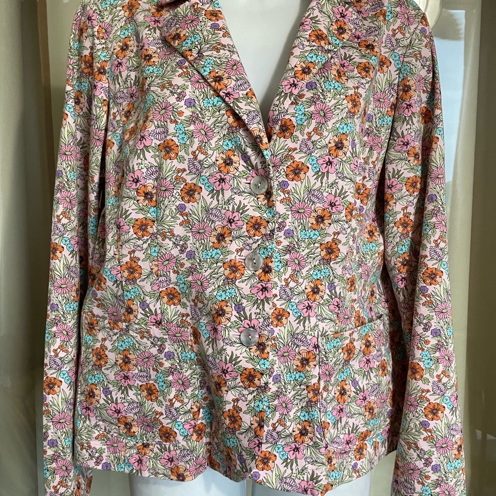 Vintage Villager by Liz Claiborne Floral Blazer Jacket- Size 12